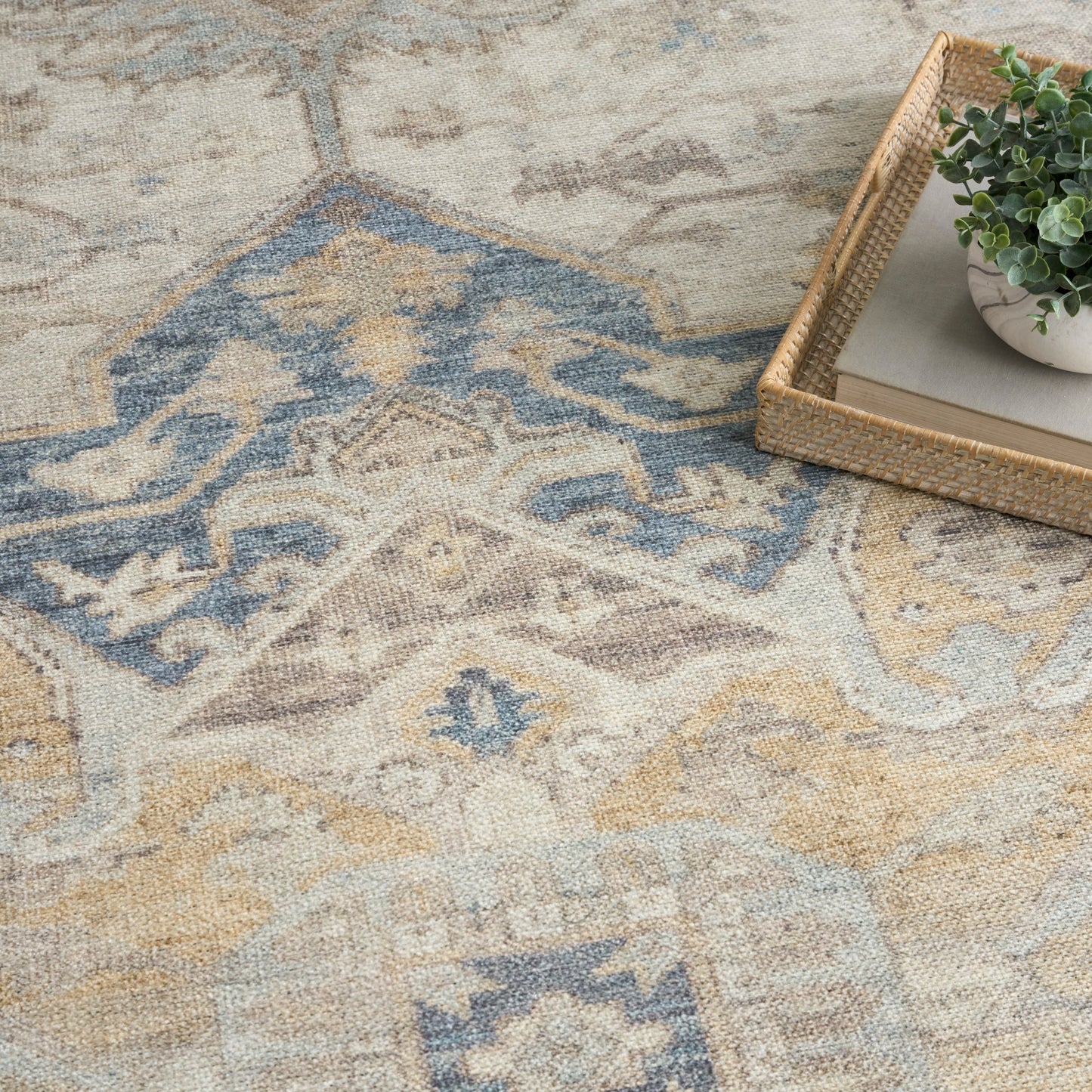 Nourison Vintage Washables 9' x 12' Blue Green Vintage Indoor Rug