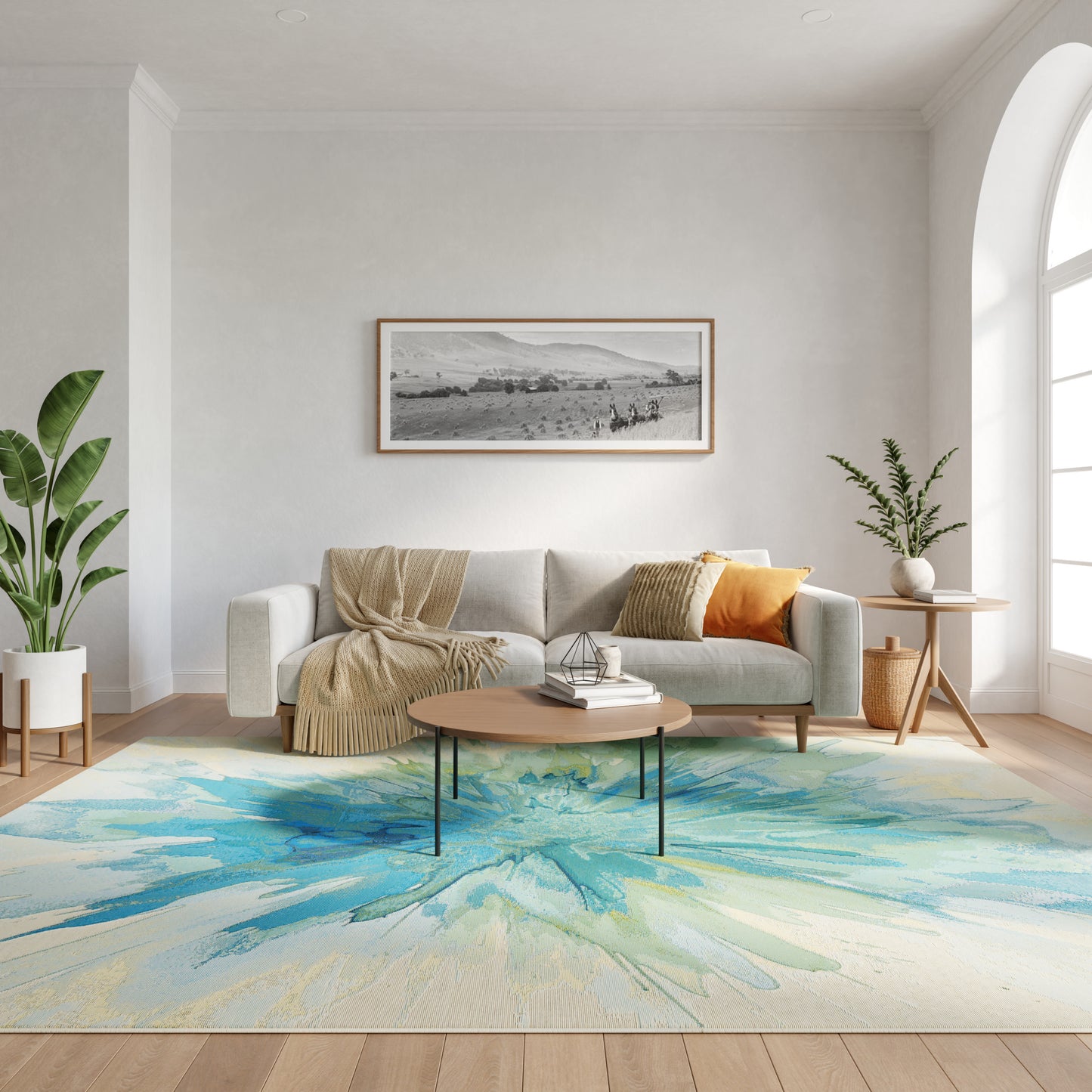 Nourison Color Splash 7'10" x 9'10" Ivory Blue Modern Rug