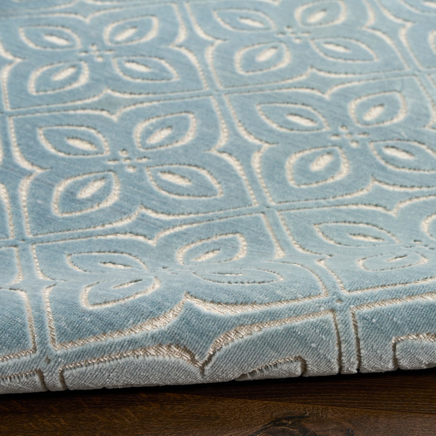 Nourison Washable Charm 2'2" x 10' Blue Ivory Contemporary Indoor Rug