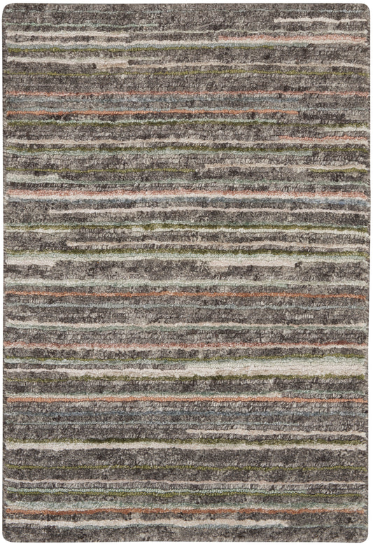 Nourison Plateau 2' x 3' Grey Green Modern Indoor Rug