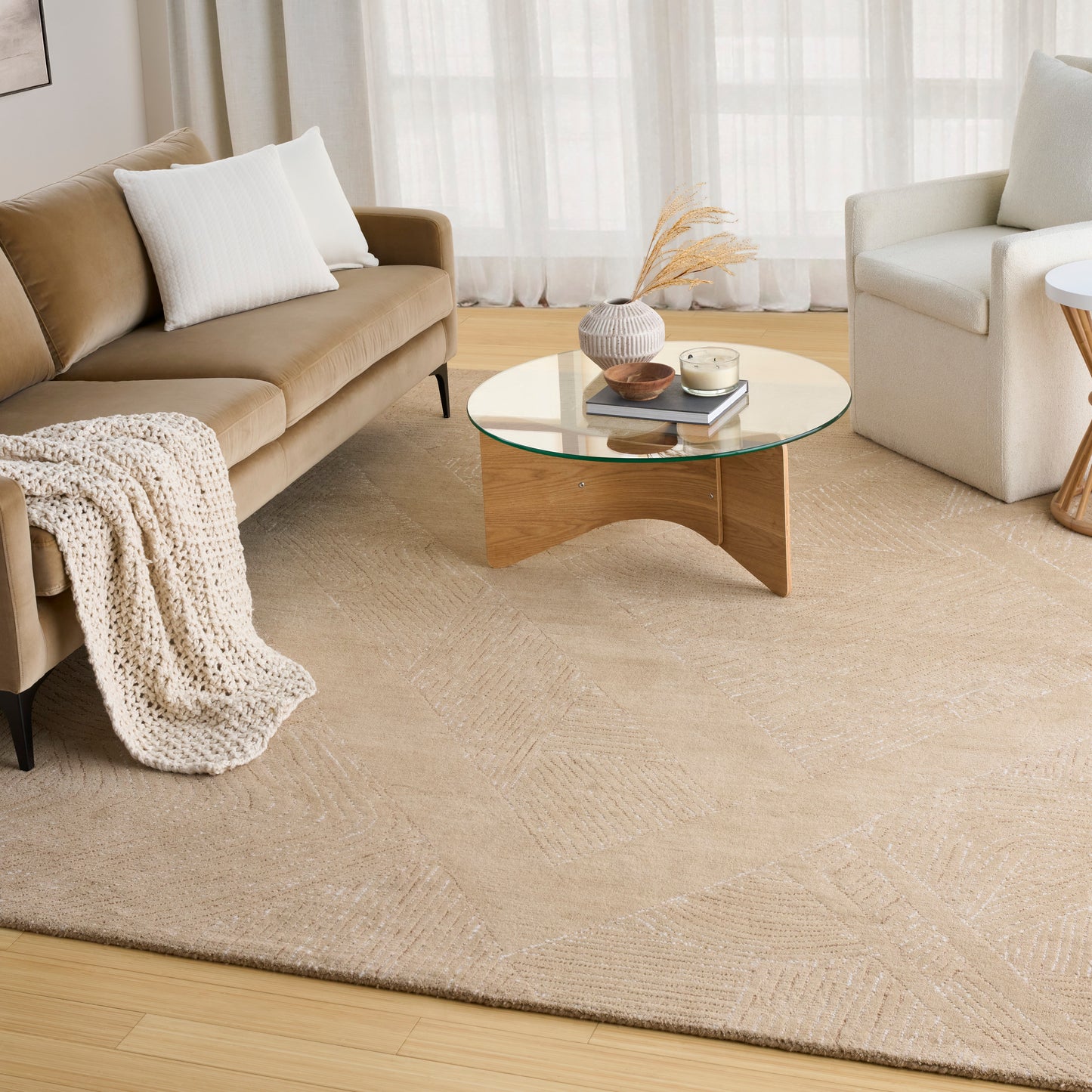 DKNY Pure Patterns 8'6" x 11'6" Camel Modern Indoor Rug