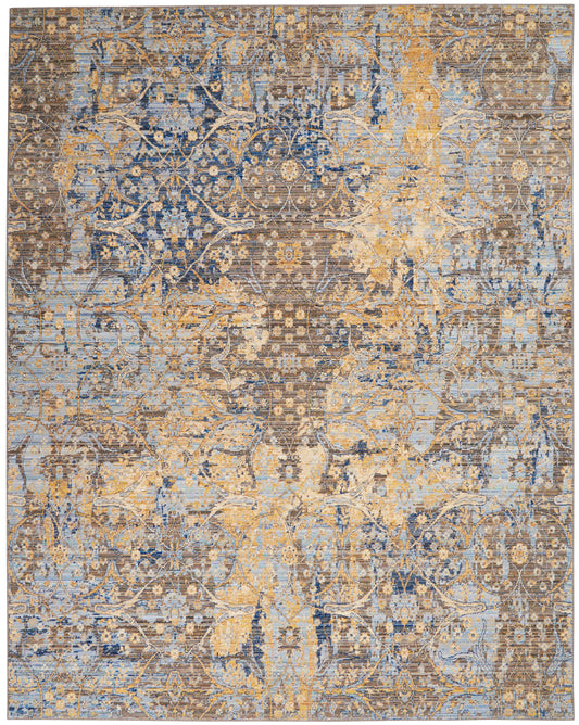 Nourison Majestic 7'9" x 9'9" Beige Blue Vintage Indoor Rug