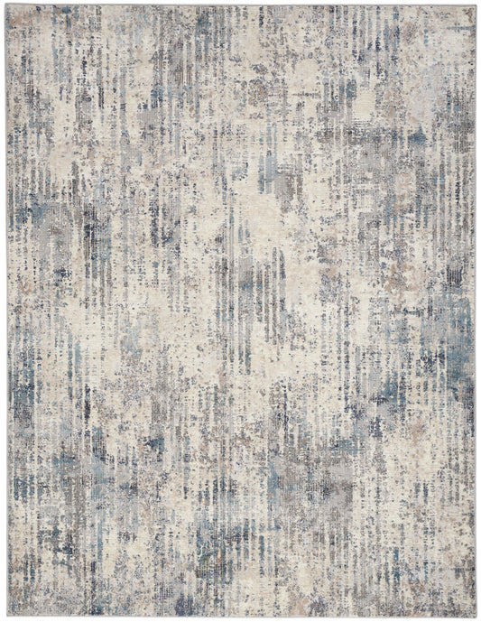 Calvin Klein CK022 Infinity 7'10" x 9'10" Ivory Grey Blue Modern Indoor Rug