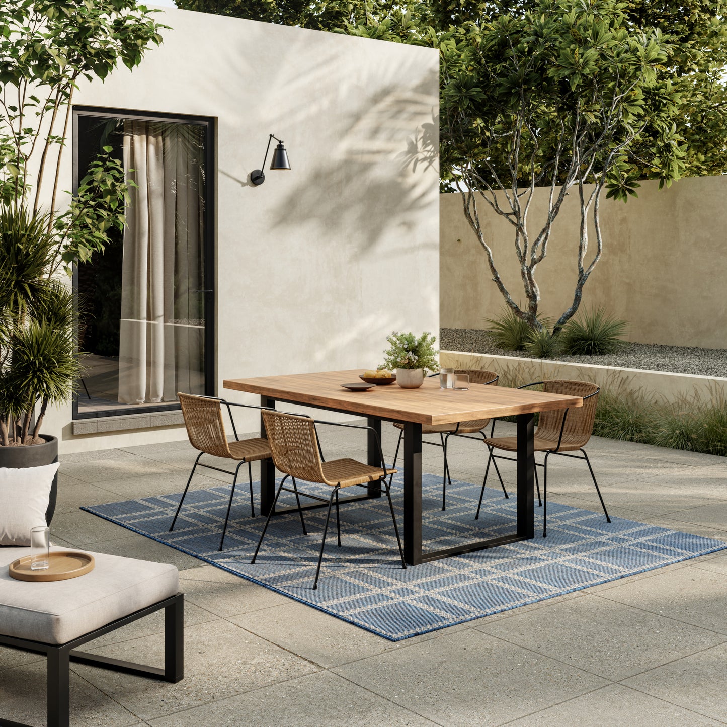 Nourison Horizon Indoor/Outdoor 5' x 7' Navy Modern Rug