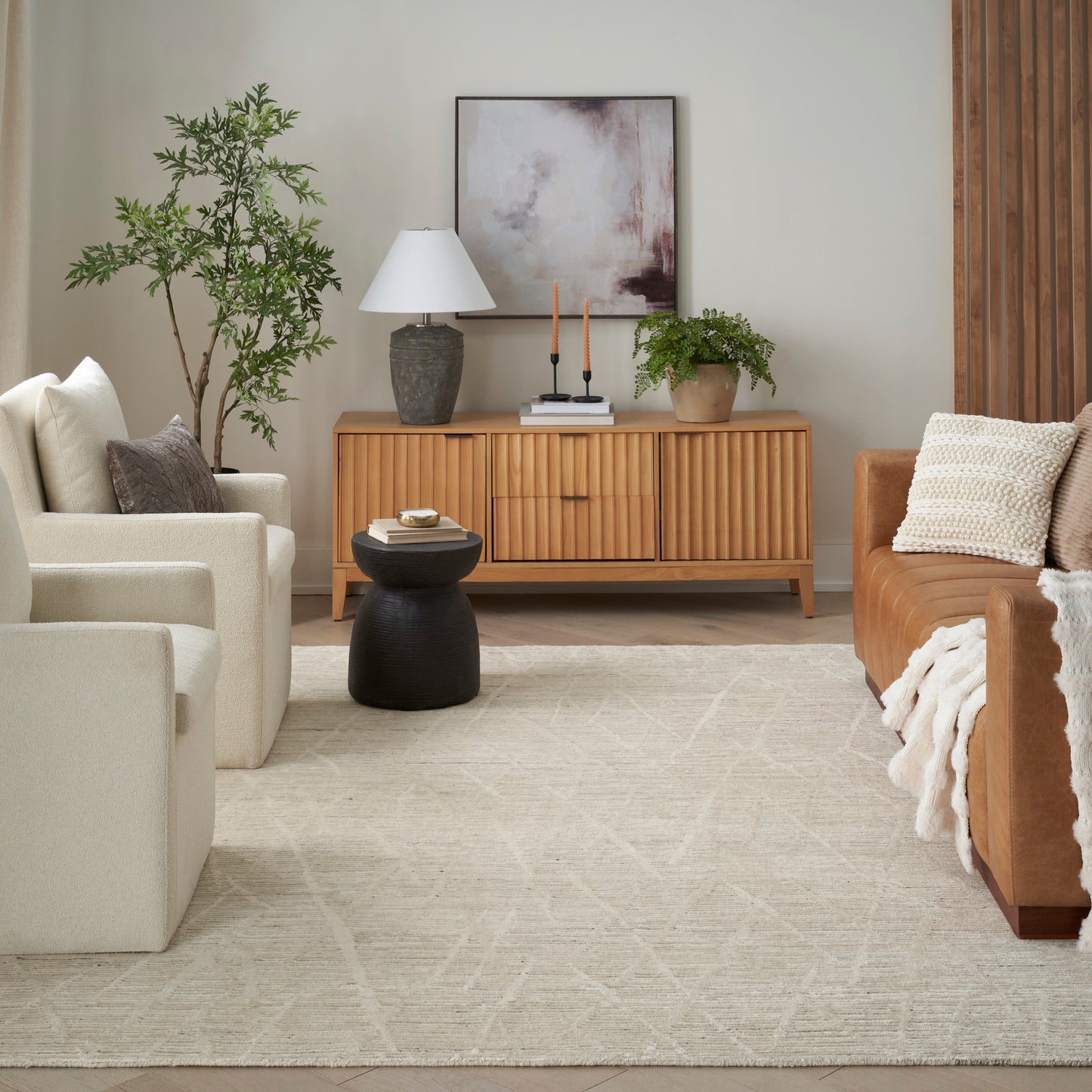 Nourison Ocean 9'9" x 13'9" Pearl Modern Indoor Rug