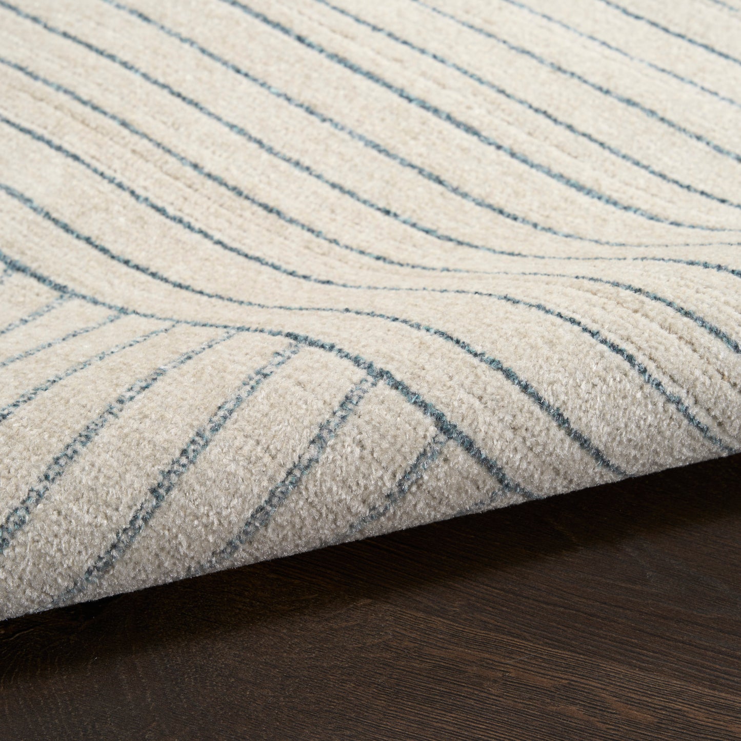 Nourison Washable Decor 7'10" x 10' Cream Blue Modern Indoor Rug