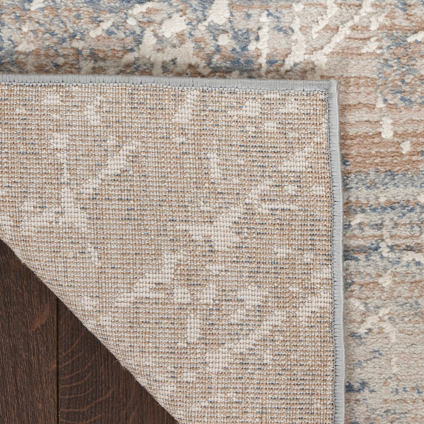 Nourison Exhale 2'2" x 7'6" Beige Blue Modern Indoor Rug