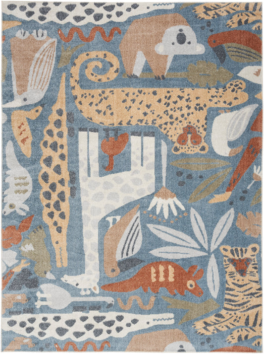 Nourison Astra Machine Washable 5'3" x 7' Multicolor Kids Indoor Rug