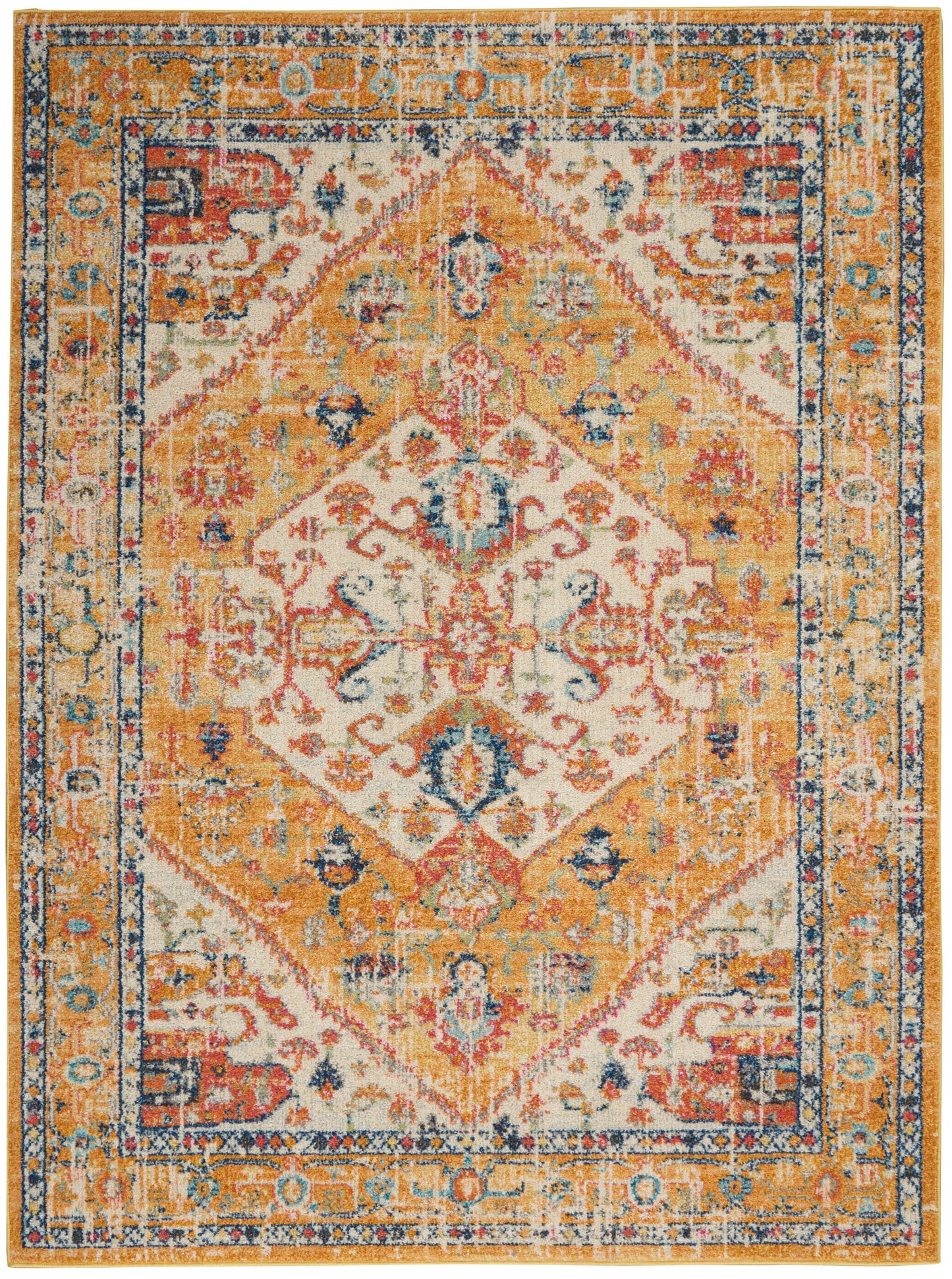 Nourison Passion 3'9" x 5'9" Ivory/Yellow Bohemian Indoor Rug