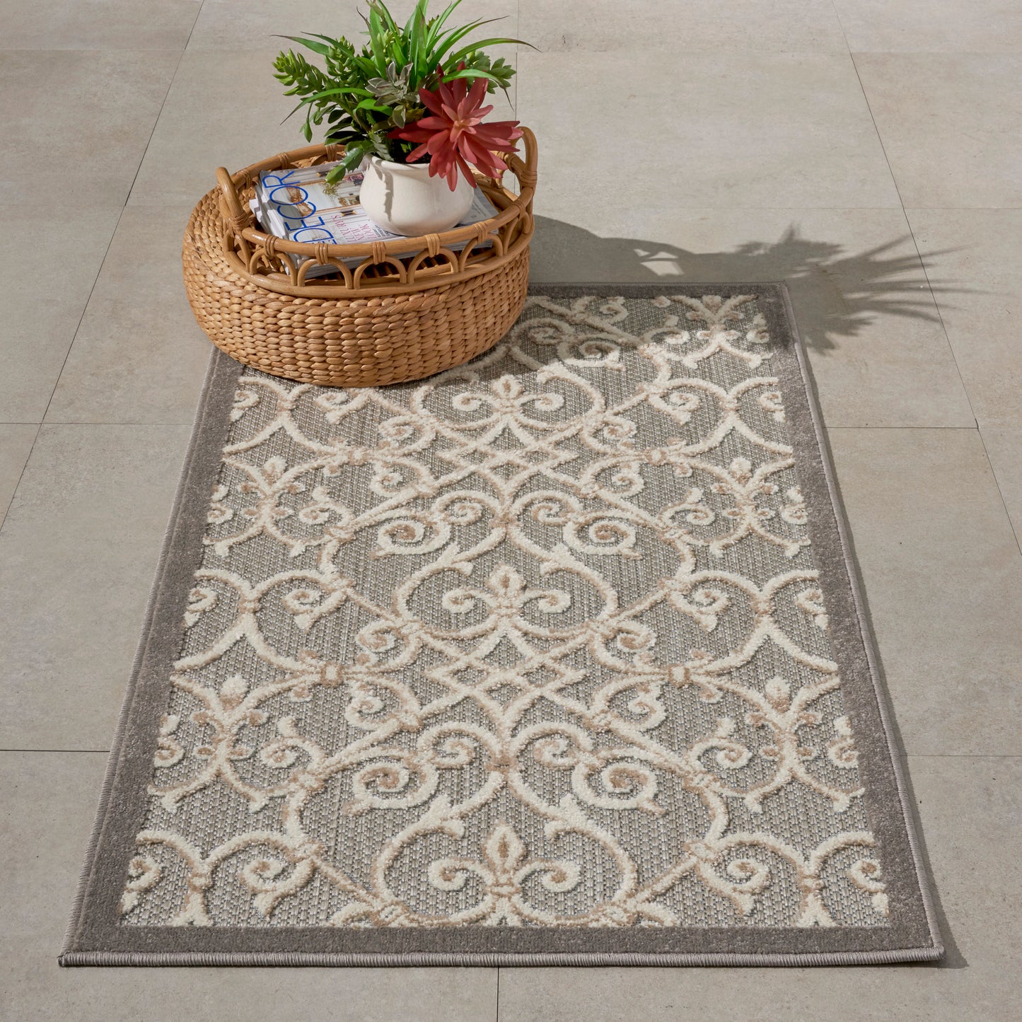 Nourison Aloha 2'8" x 4' Natural Contemporary Rug