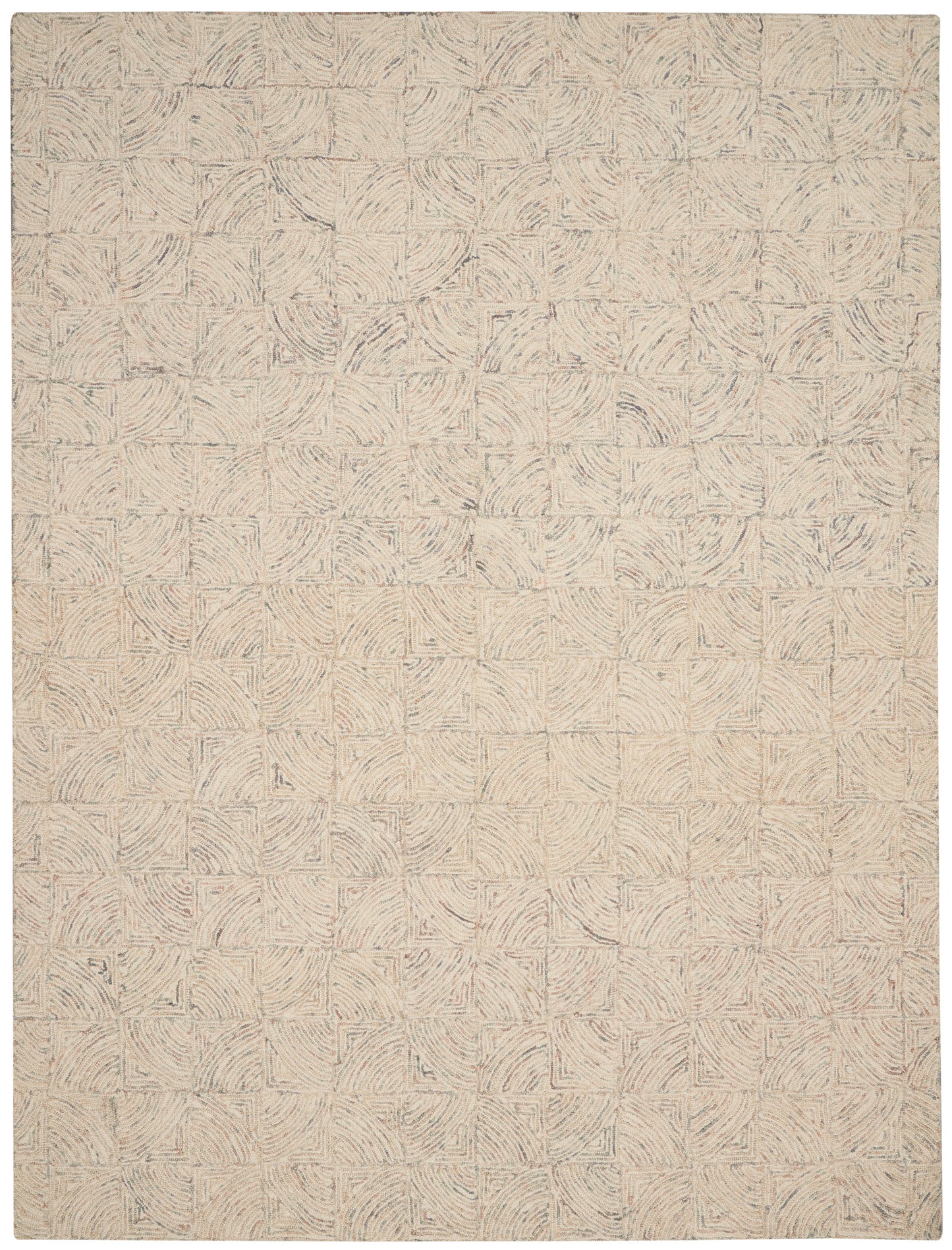 Nourison Interlock 8' x 10'6" Ivory/Multi Modern Indoor Rug