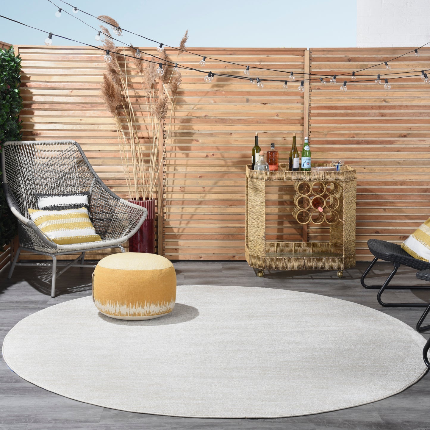 Nourison Nourison Essentials 10' x Round Ivory Beige Outdoor Rug