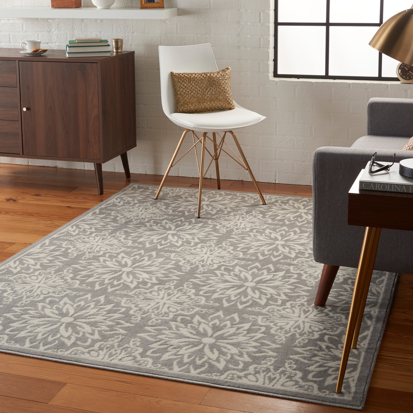 Nourison Jubilant 6' x 9' Ivory/Grey Farmhouse Indoor Rug