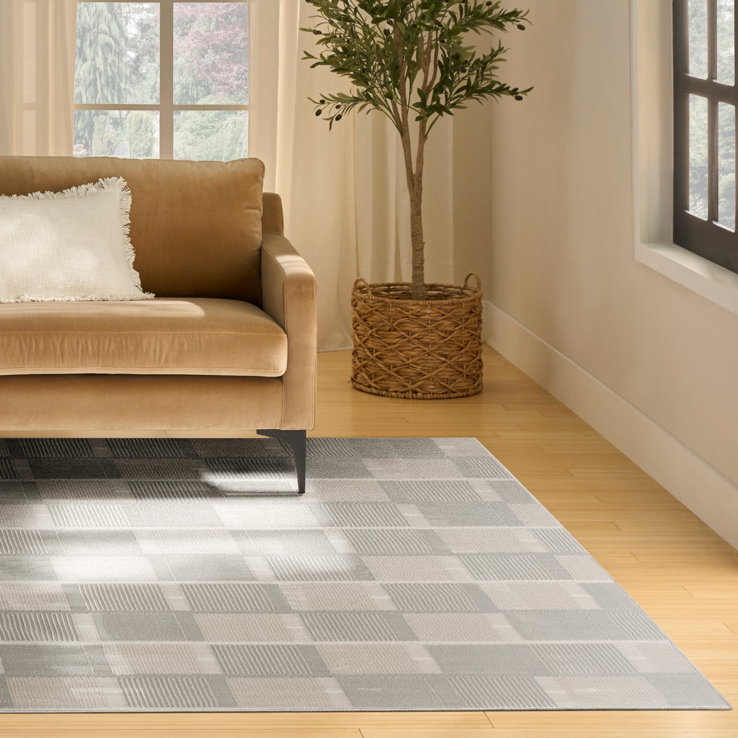 Nourison Nordic 8' x 10' Ivory Grey Modern Indoor Rug