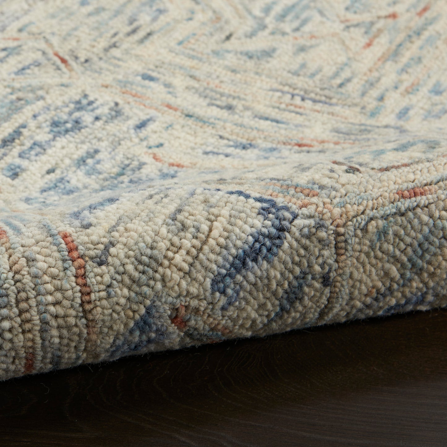 Nourison Interlock 3'9" x 5'9" Blue Multicolor Bohemian Indoor Rug