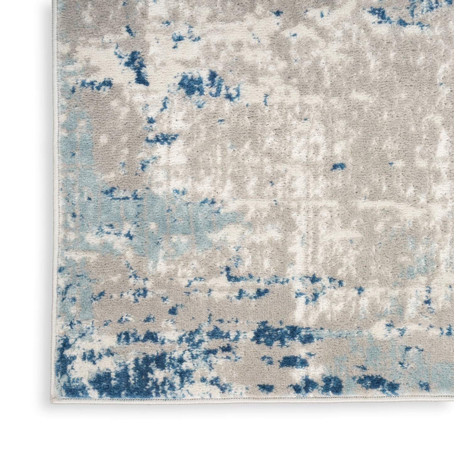 Nourison Quarry 5' x Square Ivory Grey Blue Modern Indoor Rug