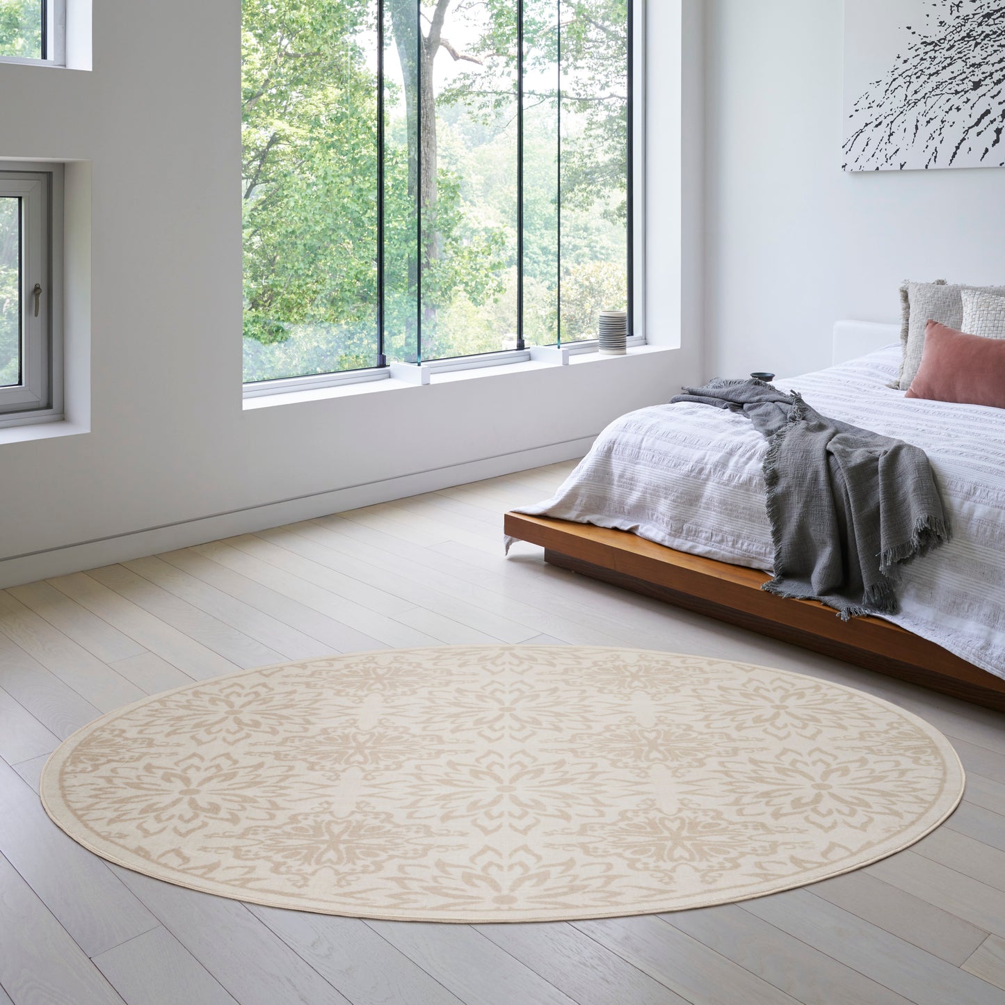 Nourison Jubilant 8' x round Ivory Beige Farmhouse Indoor Rug