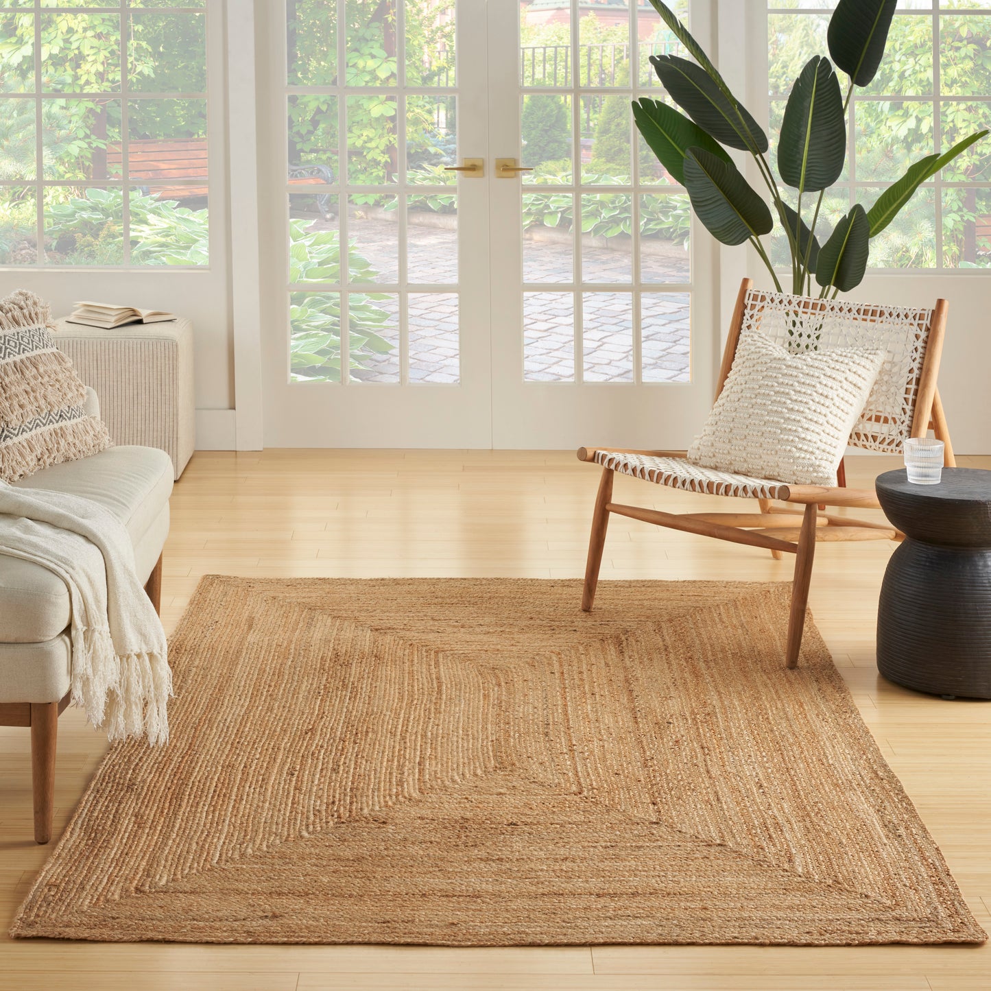 Nourison Natural Jute 4' x 6' Natural Farmhouse Indoor Rug