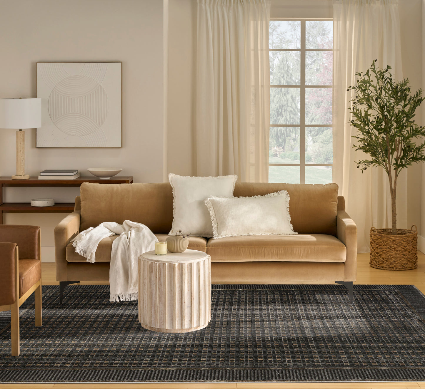 Nourison Nordic 8' x 10' Black Taupe Modern Indoor Rug