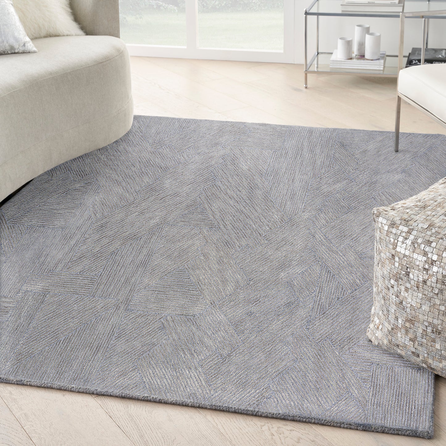 Michael Amini Ma30 Star 4' x 6' Slate Modern Indoor Rug