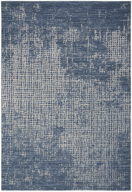 Nourison Lillian 5'3" x 7'3" Navy Ivory Modern Indoor Rug
