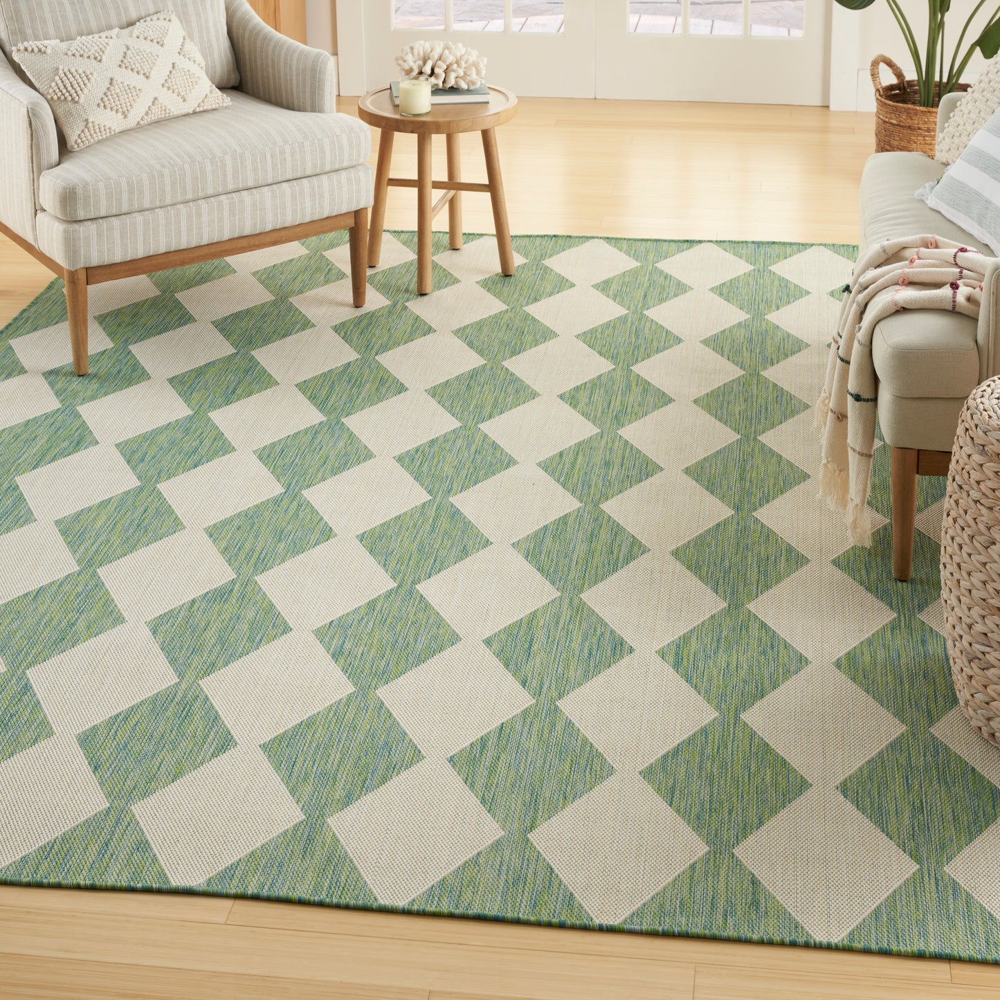 Nourison Positano 8' x 10' Blue Green Modern Rug