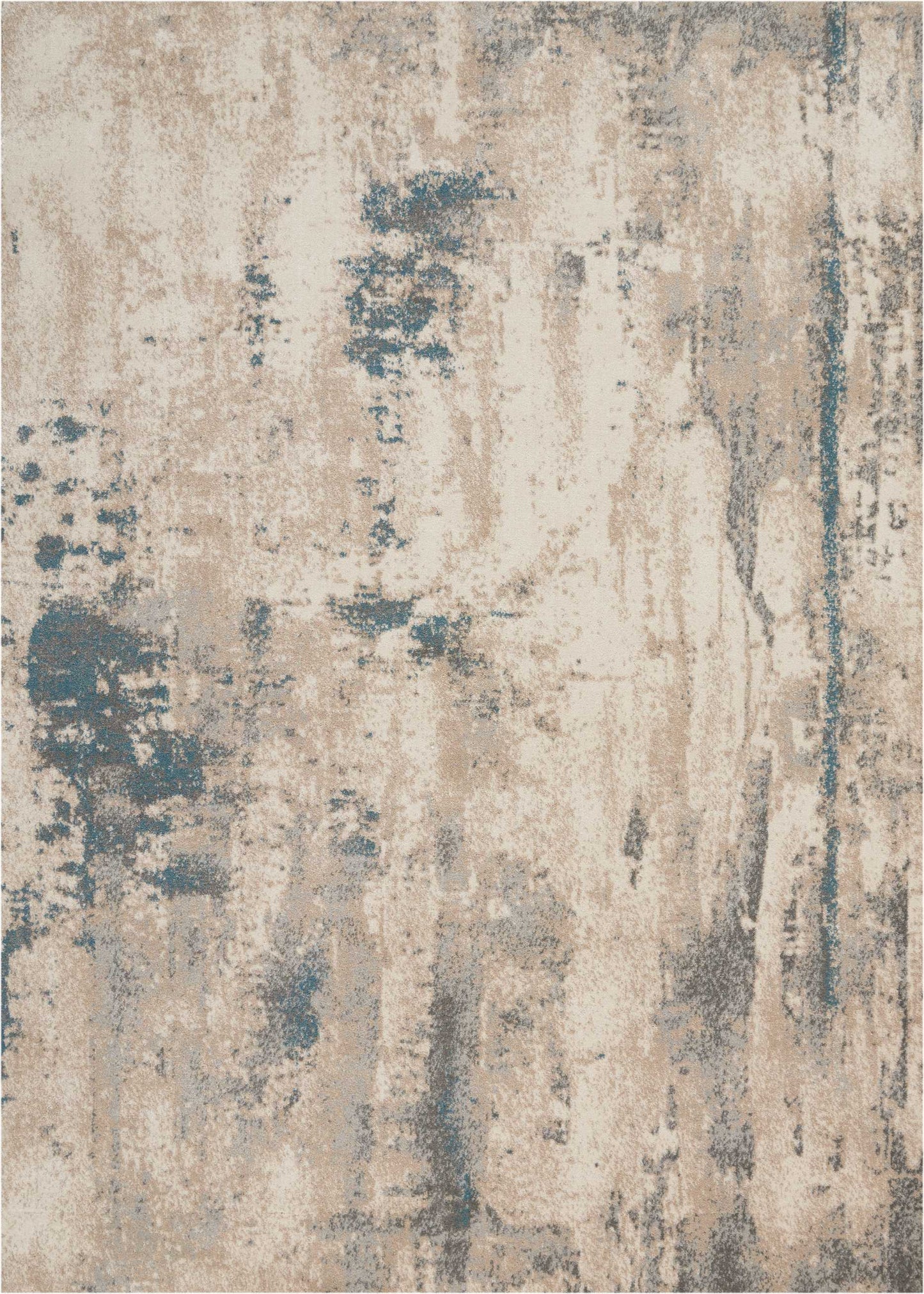 Nourison Maxell 5'3" x 7'3" Ivory/Teal Modern Indoor Rug