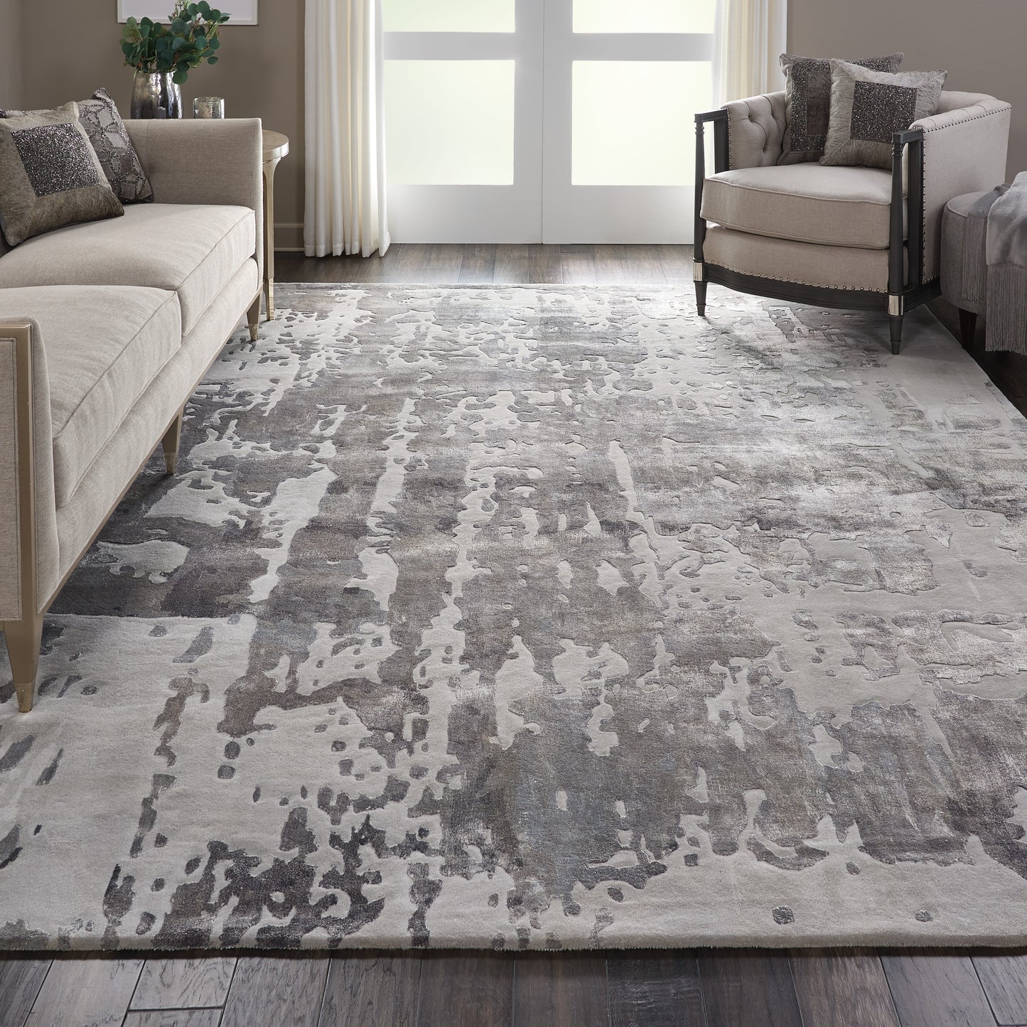 Nourison Prismatic 8'6" x 11'6" Silver Grey Modern Indoor Rug