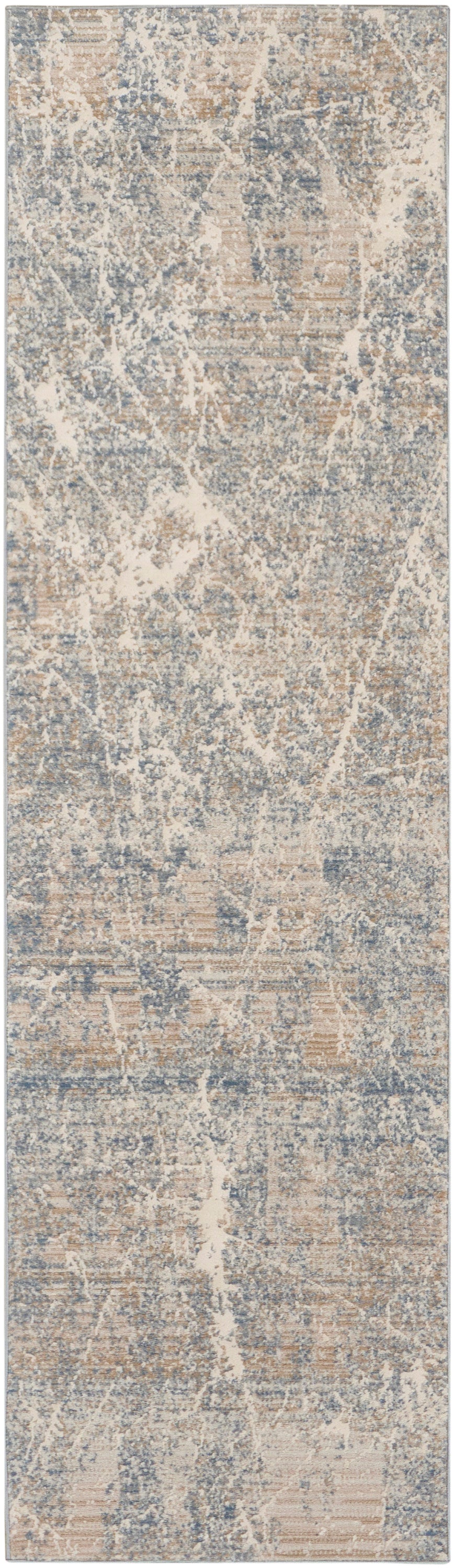 Nourison Exhale 2'2" x 7'6" Beige Blue Modern Indoor Rug
