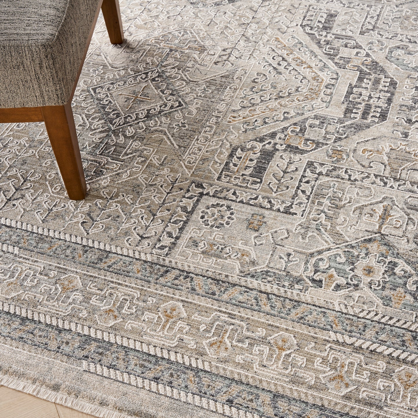 Nourison Lynx 7'10" x 10'1" Ivory/Grey/Blue Vintage Indoor Rug