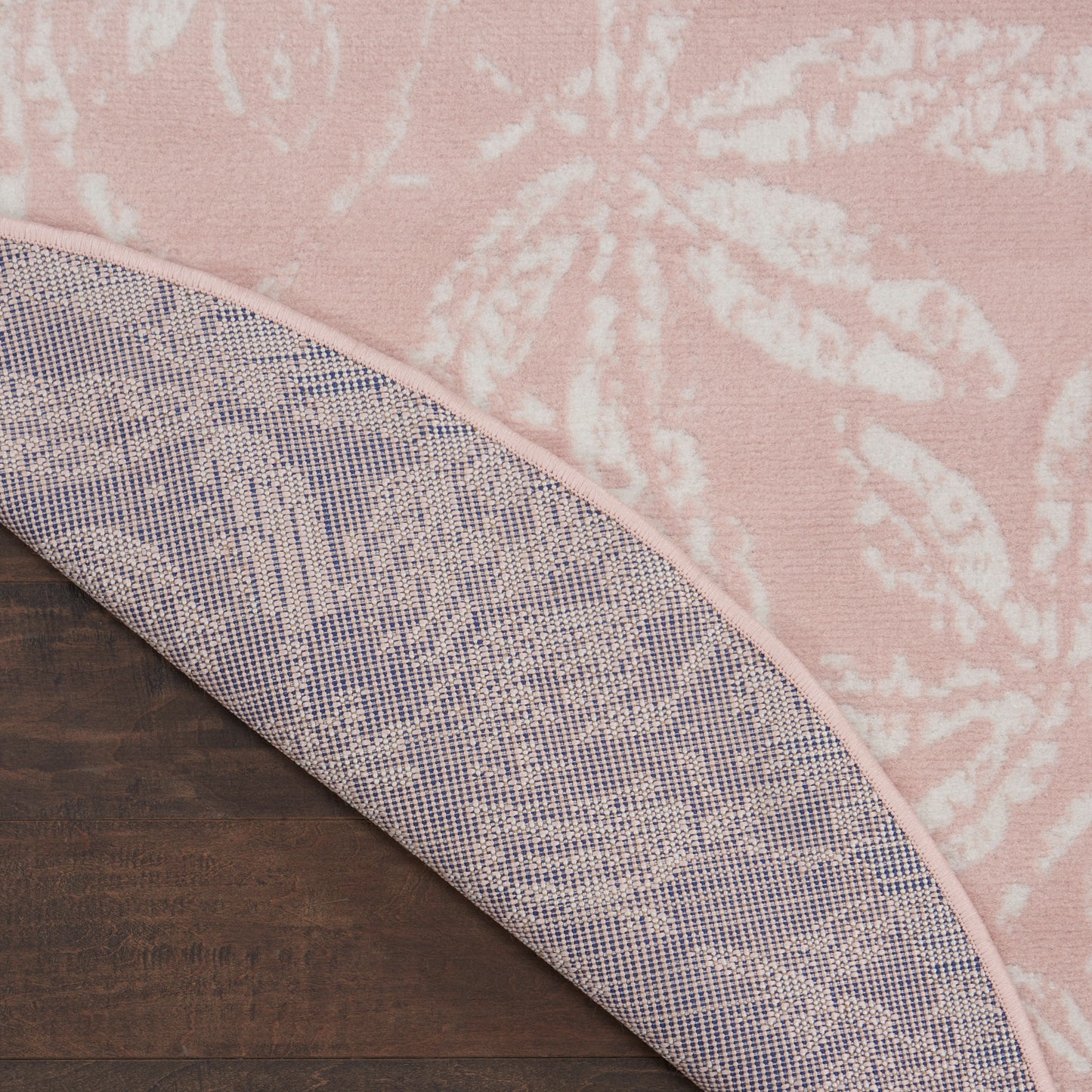 Nourison Whimsicle 5' x Round Pink Farmhouse Indoor Rug