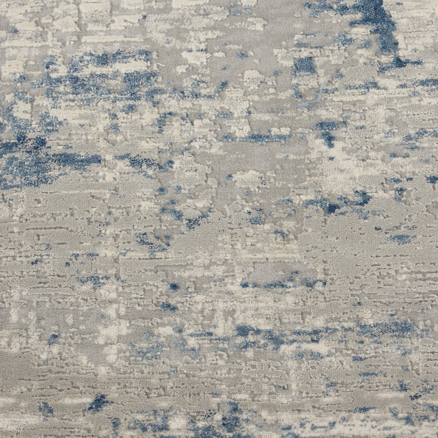 Nourison Rustic Textures 7’10” x Round Ivory Blue Modern Indoor Rug