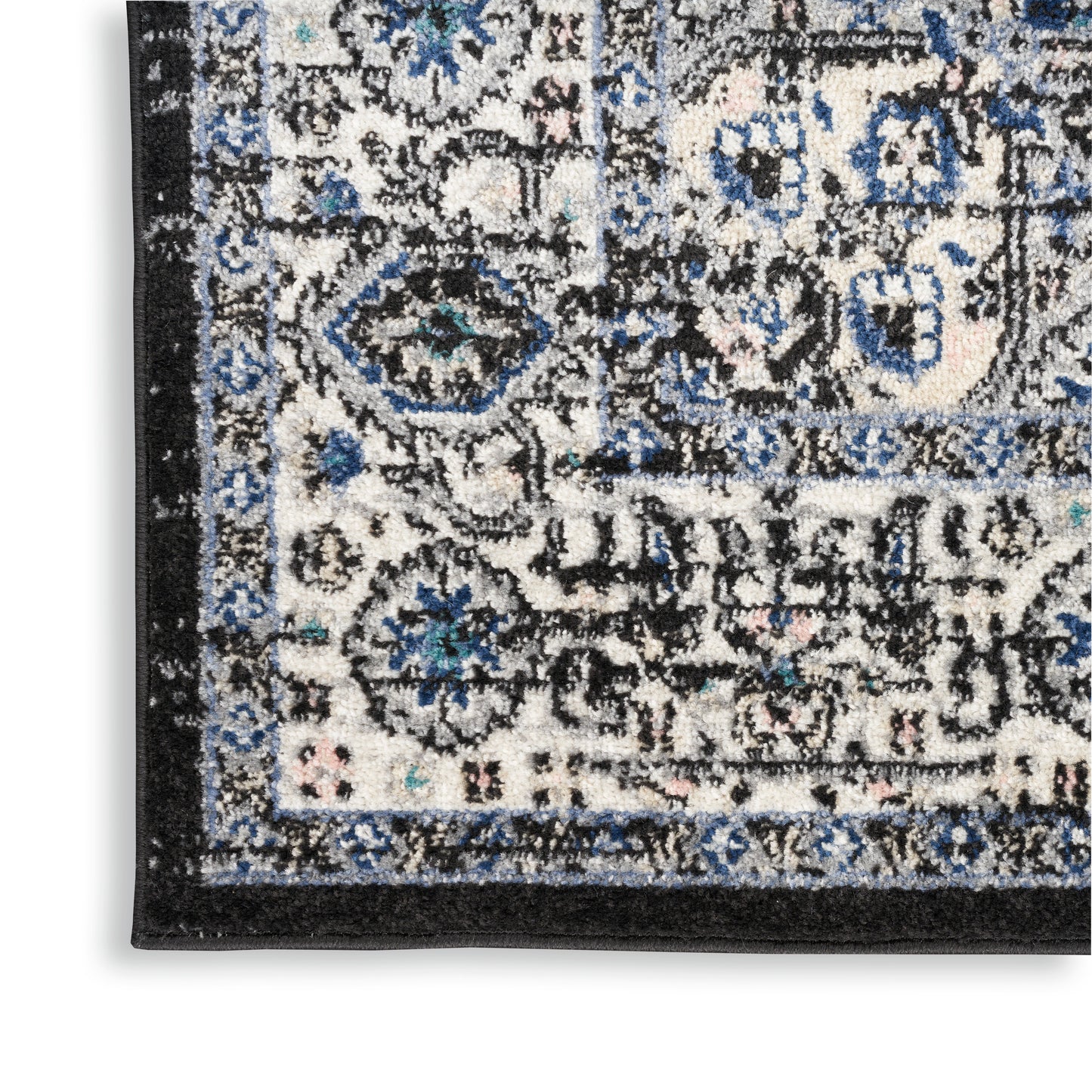 Nourison Passion 2'2" x 10' Black Ivory Vintage Indoor Rug