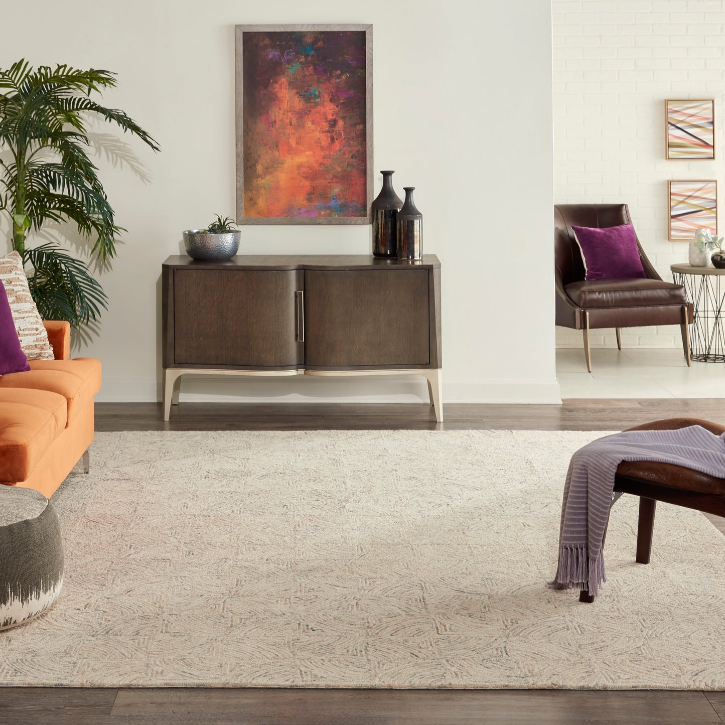 Nourison Interlock 8' x 10'6" Ivory/Multi Modern Indoor Rug