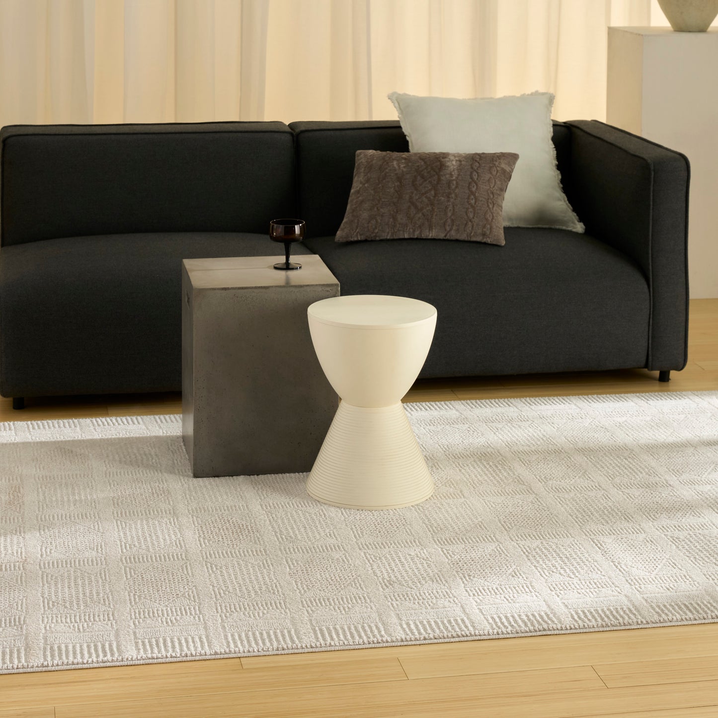 Nourison Nordic 5' x 7' Ivory Beige Modern Indoor Rug