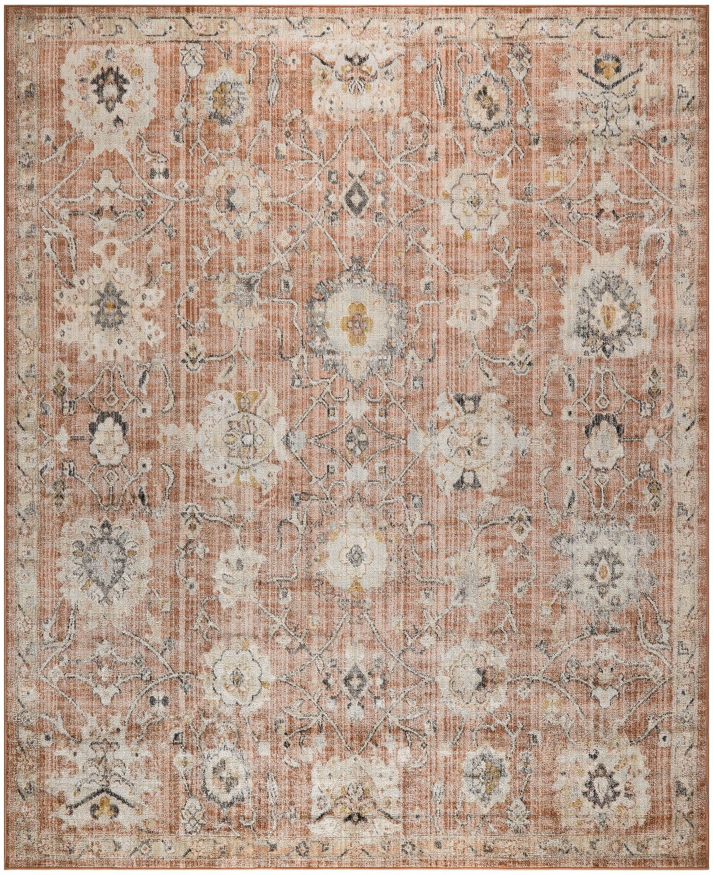 Nourison Oushak Home 7' x 10' Rust Vintage Indoor Rug
