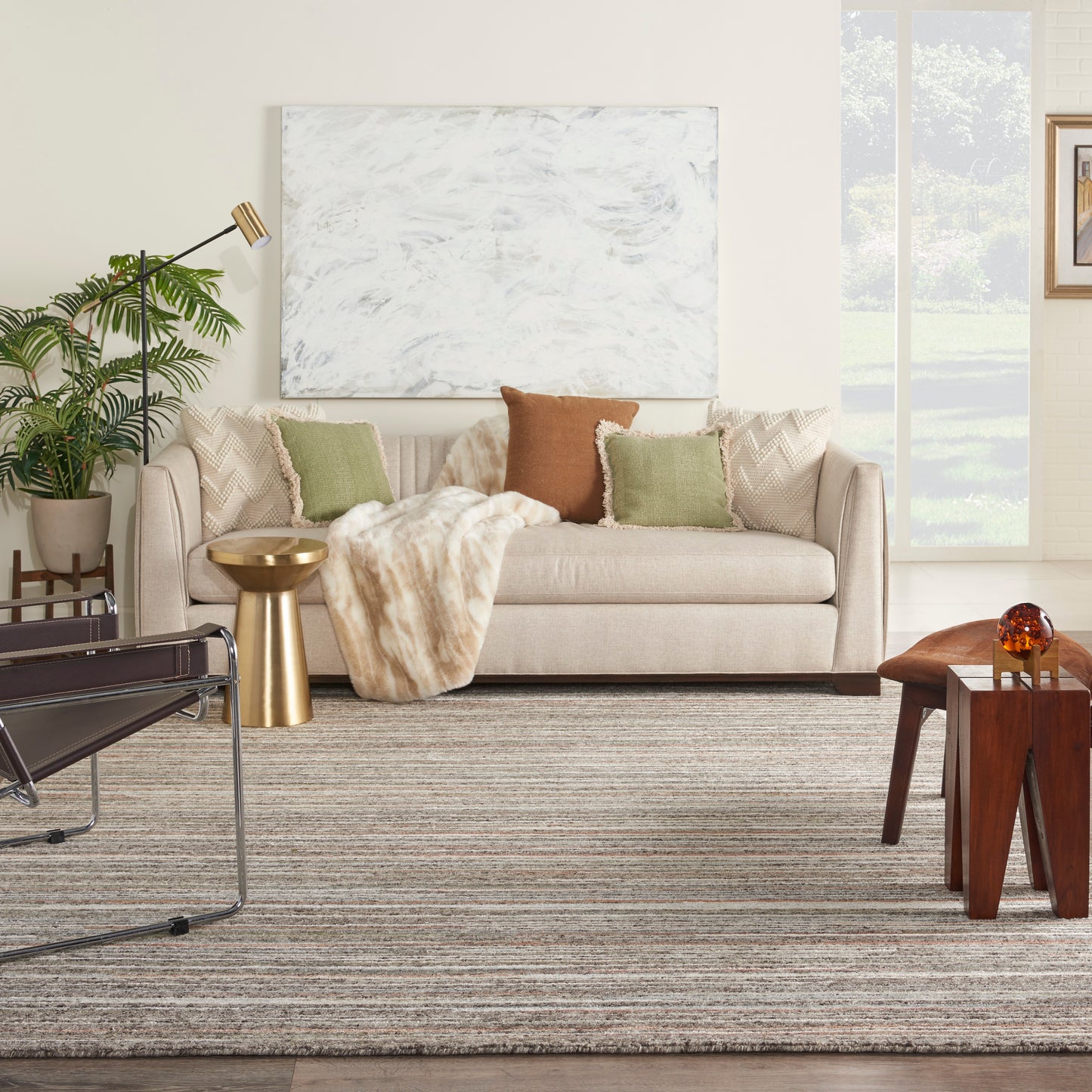 Nourison Plateau 9'9" x 13'9" Grey Green Modern Indoor Rug