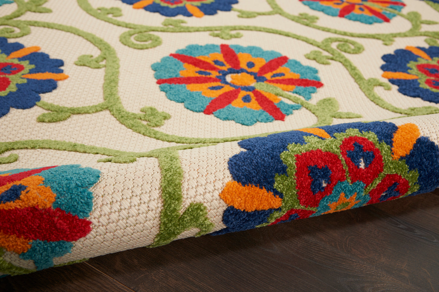 Nourison Aloha 5'3" x 7'5" Blue Multicolor Contemporary Rug