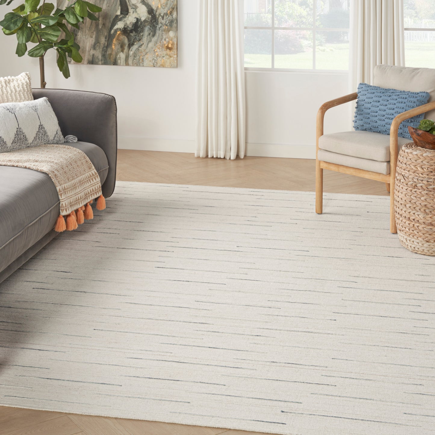 Nourison Interweave 8' x 10' Ivory Modern Indoor Rug