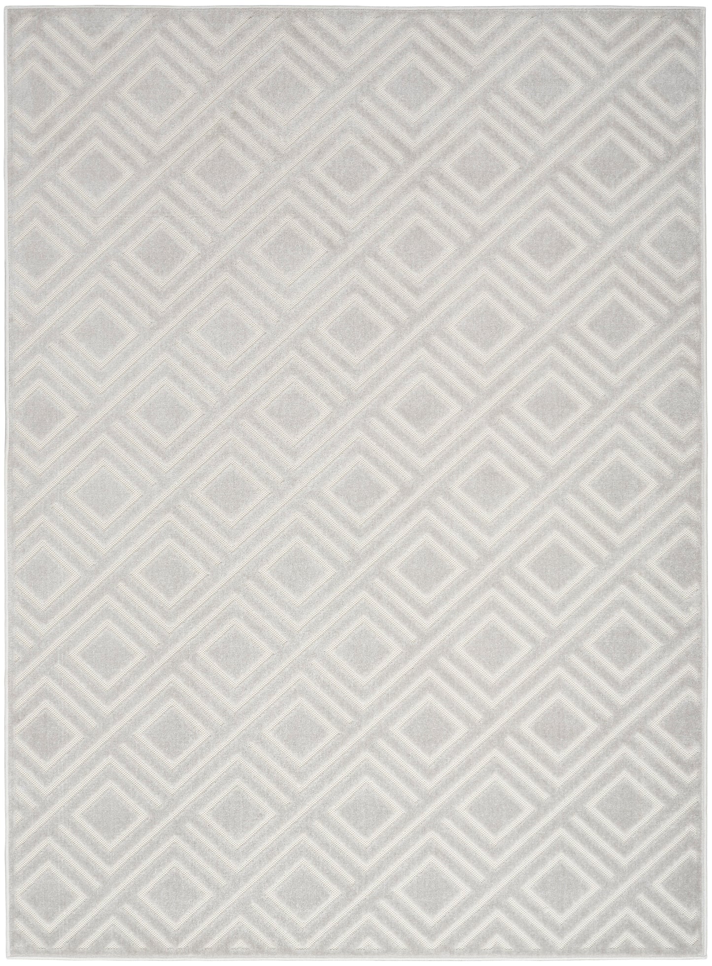 Nourison Care Free 6'7" x 9'2" Light Grey Modern Indoor Rug
