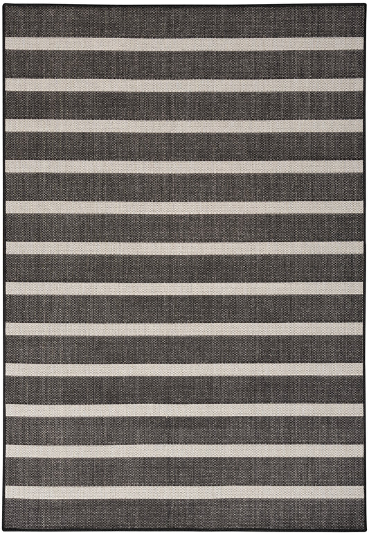 Nourison Positano 5' x 7' Black Ivory Modern Rug