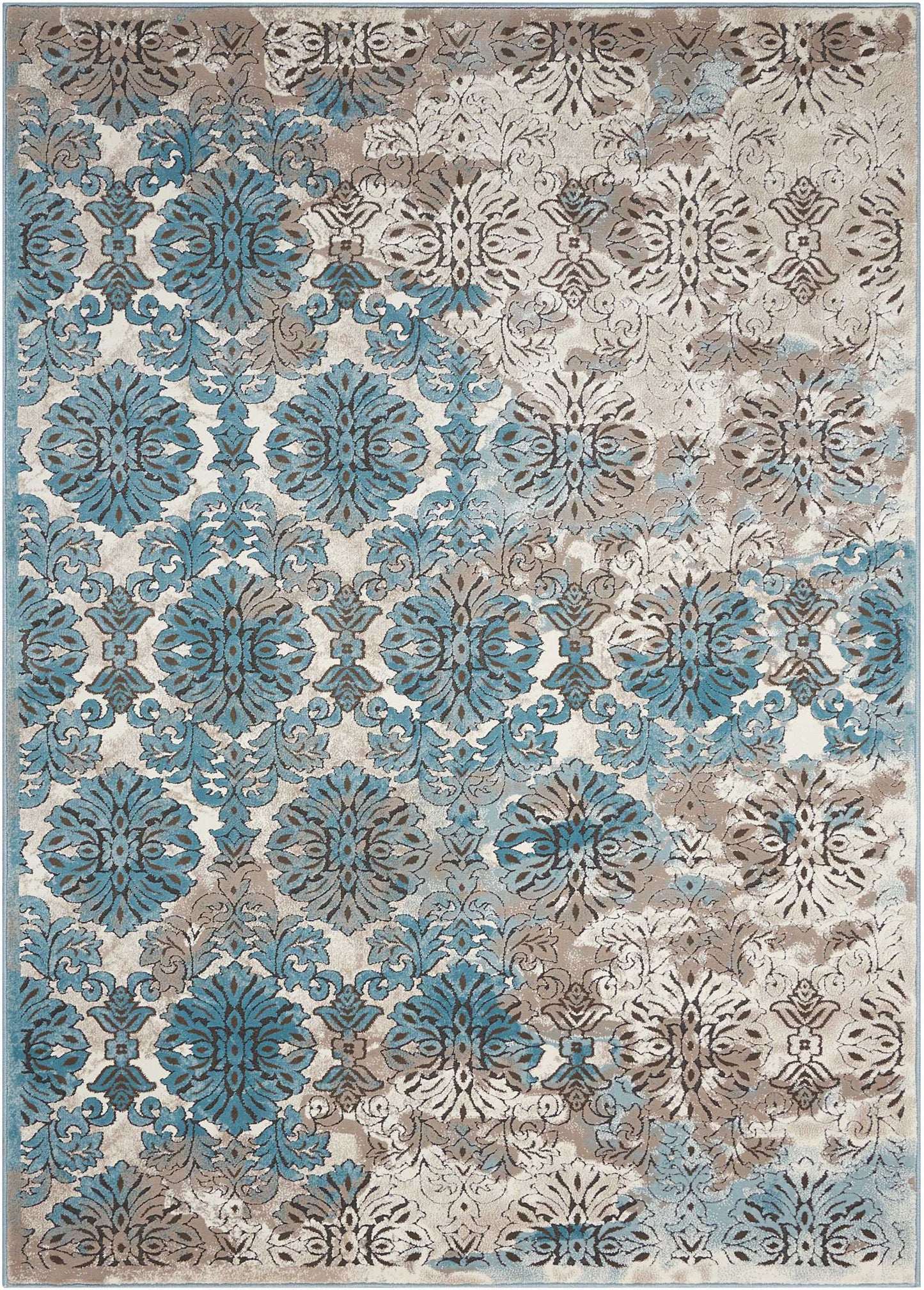 Nourison Karma 9'3" x 12'9" Ivory/Blue Vintage Indoor Rug