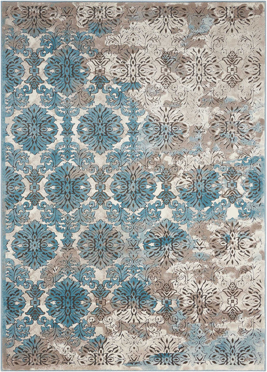 Nourison Karma 9'3" x 12'9" Ivory/Blue Vintage Indoor Rug