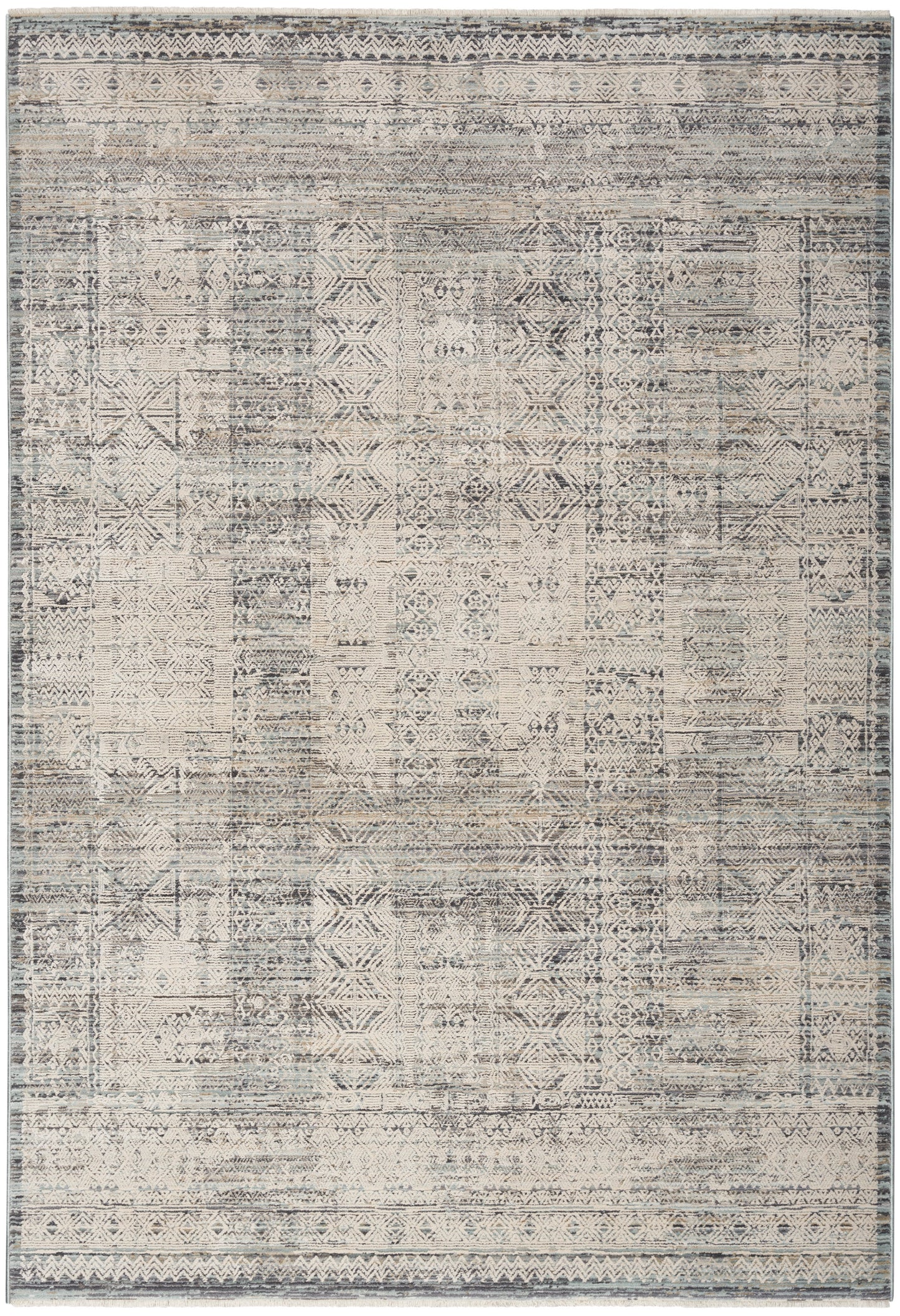 Nourison Lynx 5'3" x 7'10" Ivory Blue Vintage Indoor Rug