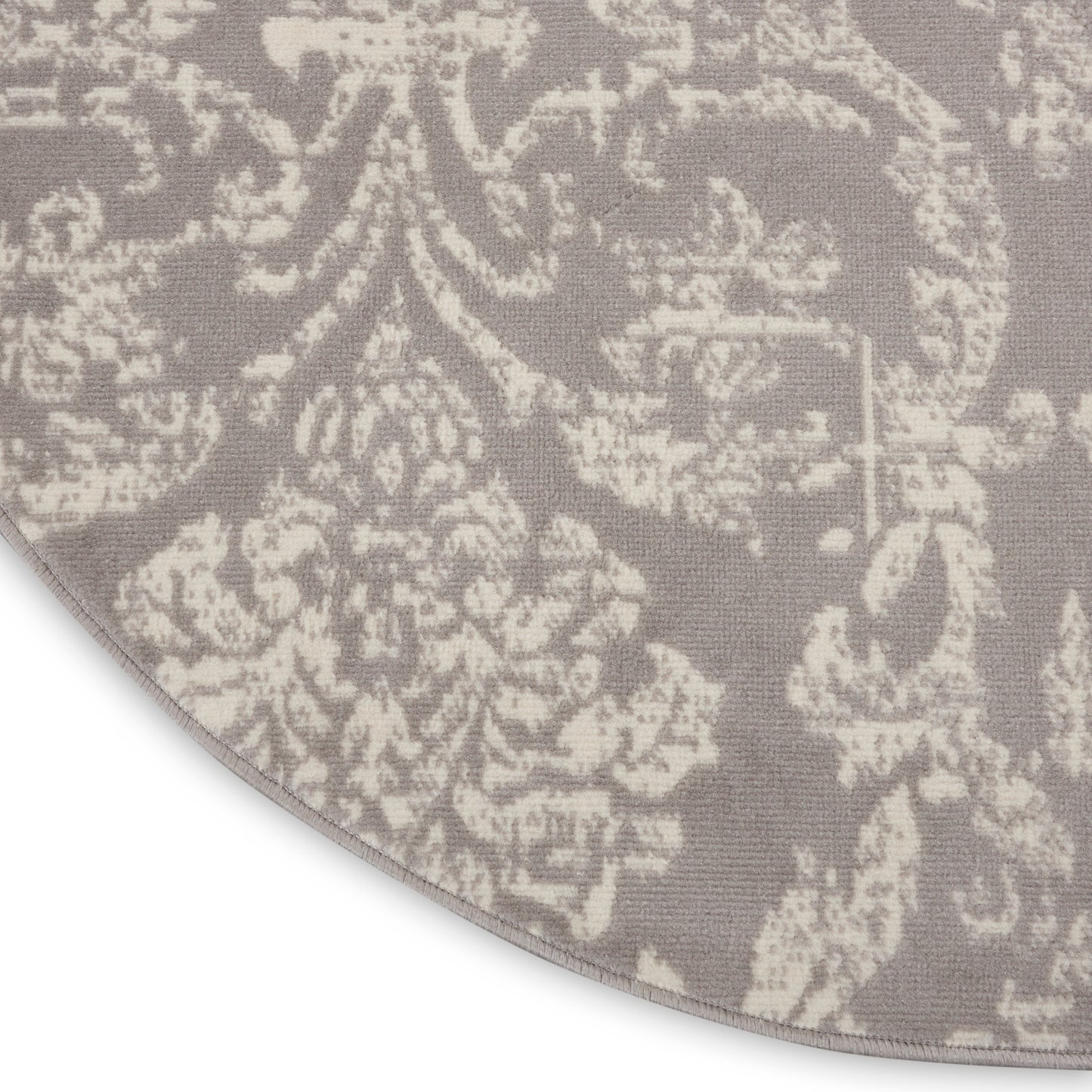 Nourison Jubilant 5'3" x Round Grey Vintage Indoor Rug
