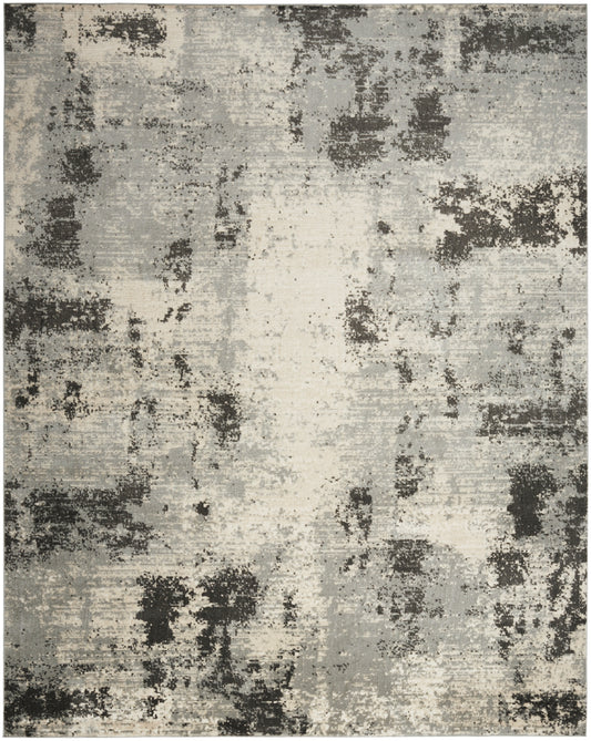Nourison Serenity Home 7'10" x 9'10" Ivory Grey Modern Indoor Rug