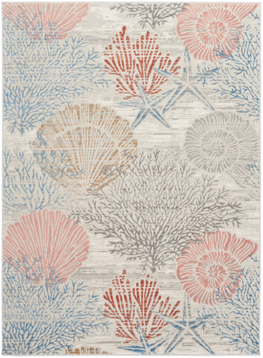 Nourison Seaside 5'3" x 7'3" Multicolor Coastal, Nautical & Beach Indoor Rug