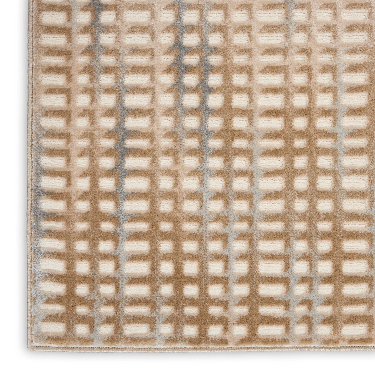 Nourison Solace 2'3" x 7'3" Beige Blue Contemporary Indoor Rug