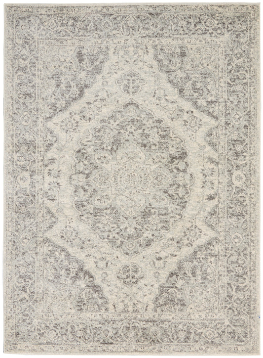 Nourison Tranquil 4' x 6' Ivory/Grey Vintage Indoor Rug