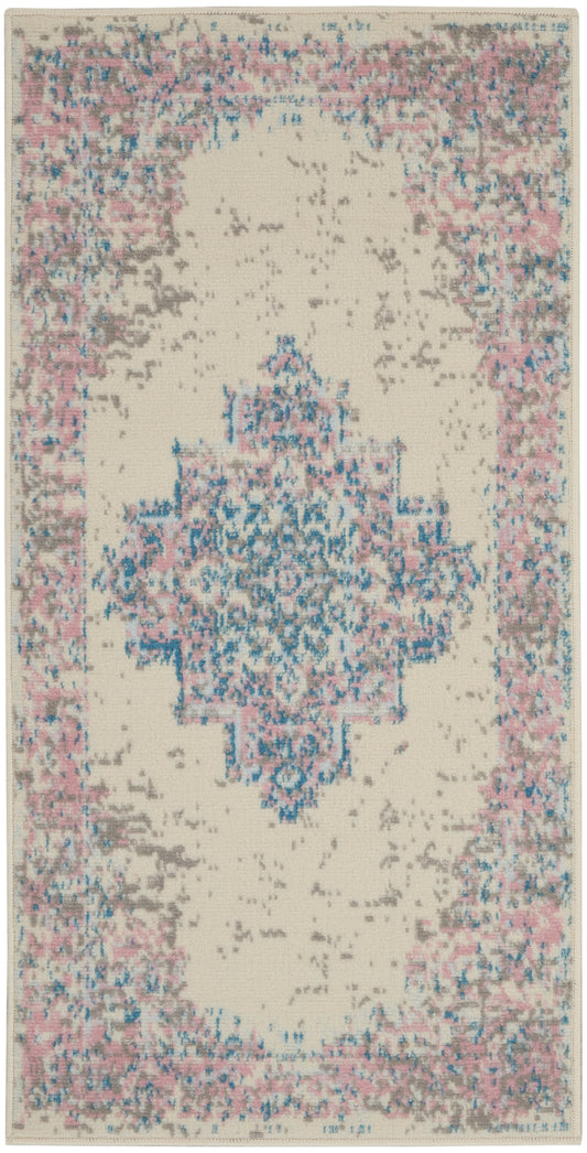 Nourison Grafix 2' x 4' Ivory/Pink Vintage Indoor Rug